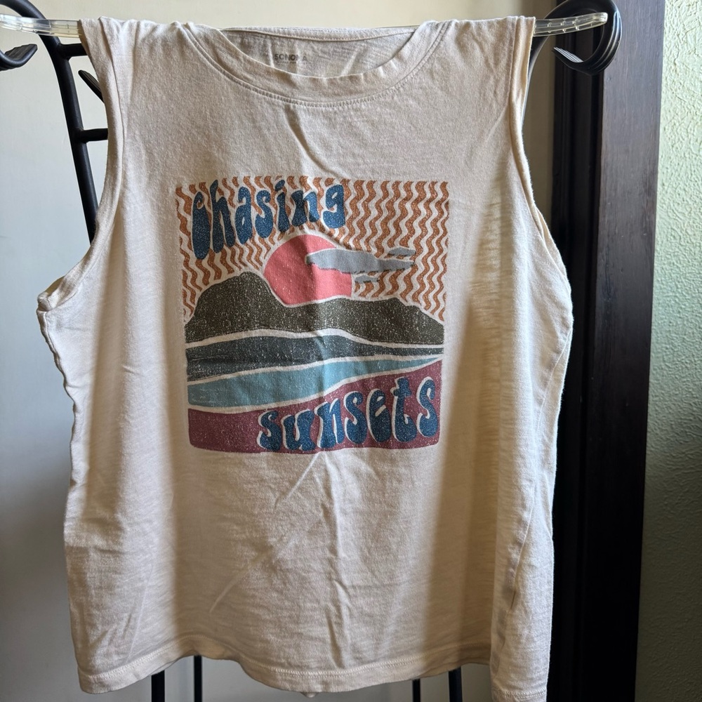 Sonoma Cream Colored Tank Top with graphic print - Picture 2 of 3